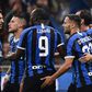 Inter Milan's Italian defender Danilo D'Ambrosio (right) celebrates his goal