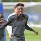 Chelsea striker Tammy Abraham trains with his teammates ahead of their Champions League match against Valencia