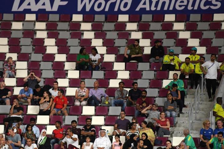 The World Athletics Championships have taken place in front of rows of empty seats in the Khalifa International Stadium in Doha