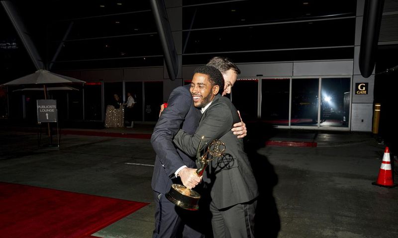 Backstage at the Emmy Awards