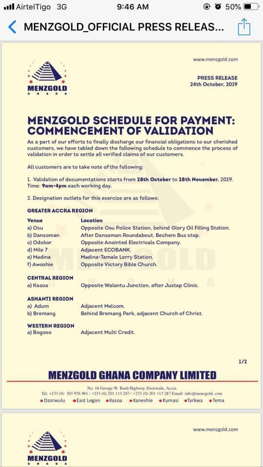Menzgold to begin validating customers ahead of payment