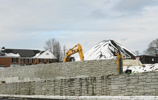 A wall divides a connecticut town