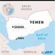 Map of Yemen locating Aden where three separatist fighters were killed Friday in a suicide bombing