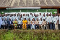 Cocobod Chief poses with Managers and Senior Officials of Olam Cocoa