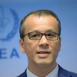(FILES) In this file photo taken on September 9, 2019, Cornel Feruta, acting Director General of the International Atomic Energy Agency (IAEA), speaks at a press conference in Vienna, Austria. The EU has urged Iran to cooperate with the UN's nuclear wa...