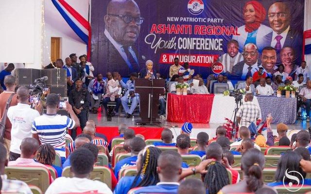 speaking at the Ashanti Regional NPP Youth Wing Conference and Inauguration