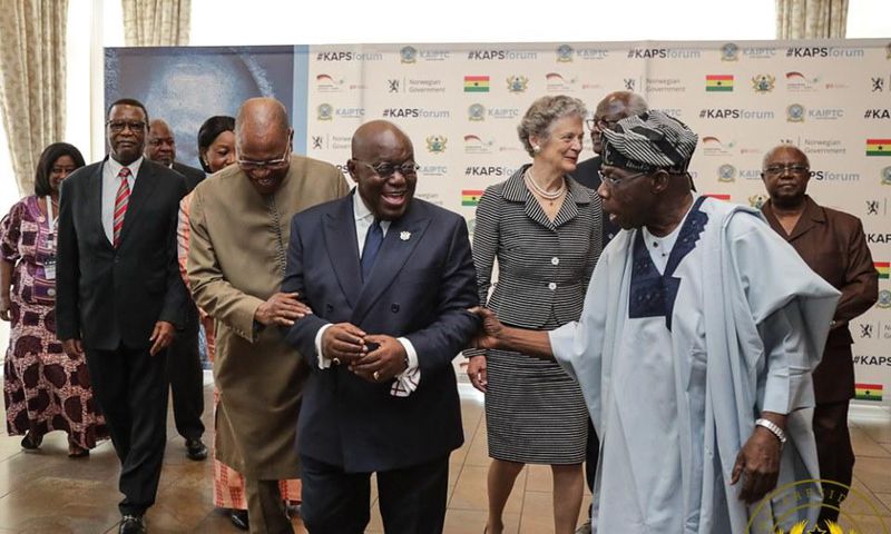 President Nana Addo Dankwa Akufo-Addo with Obasanjo