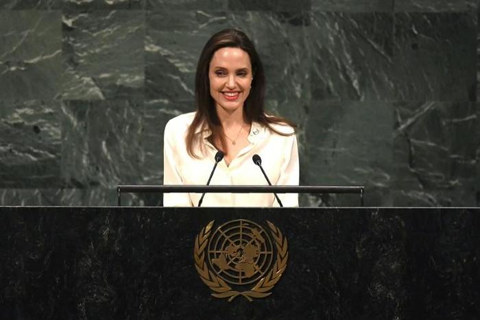 Angelina Jolie, a UN special envoy for refugees, appealed for US engagement in the world, in an address at a UN conference on peacekeeping