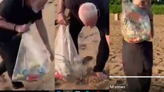 Indian prime minister is an epitome of leadership; he cleans up dirty beach with bare hands (video)