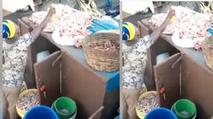 Health alert: Ghanaian meat seller caught spraying the meat with mosquito spray (video)