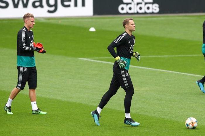 A war of words has broken out between two of Germany's goalkeepers, Manuel Neuer (centre) and Marc-Andre Ter Stegen (right)