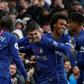 Christian Pulisic (centre) celebrates Chelsea's second goal in a 2-0 win over Crystal Palace