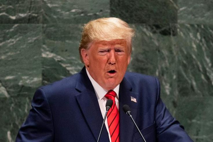US President Donald Trump speaks during the 74th Session of the United Nations General Assembly at UN Headquarters in New York, September 24, 2019