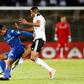 A file photo of SuperSport United midfielder Sipho Mbule (L), who scored the only goal in a South African Premiership match against Bidvest Wits in Johannesburg Friday