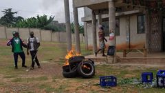NDC youth lock up party office and burn tyres