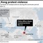 Map of Hong Kong showing the latest violence as of November 11.