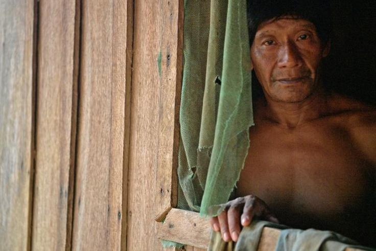 A member of Uru Eu Wau Wau tribe poses in the tribe's reserve in the Amazon, south of Porto Velho, Brazil, on August 29, 2019