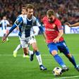 Wu Lei (R) grabbed the opening goal for Espanyol in a 2-0 win over CSKA Moscow