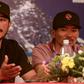 Nirmal Purja (left) and fellow Nepali mountaineer Mingma David Sherpa during a press conference in Kathmandu in early 2019