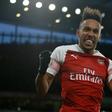 Star striker Pierre-Emerick Aubameyang, who hopes to lead Gabon to the 2019 Africa Cup of Nations finals this weekend, celebrates scoring for Arsenal