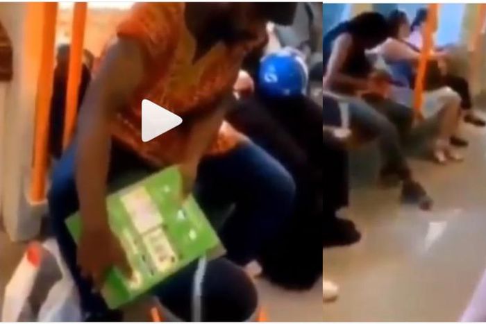 Video of Ghanaian man washing his clothes on moving train anger some Ghanaians