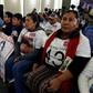 Relatives of some of the 43 missing students from the Ayotzinapa teachers' college in Mexico's southern state of Guerrero are pictured in early 2019