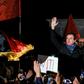 Vetevendosje Party leader Albin Kurti celebrates election victory with thousands of supporters in Pristina's central square