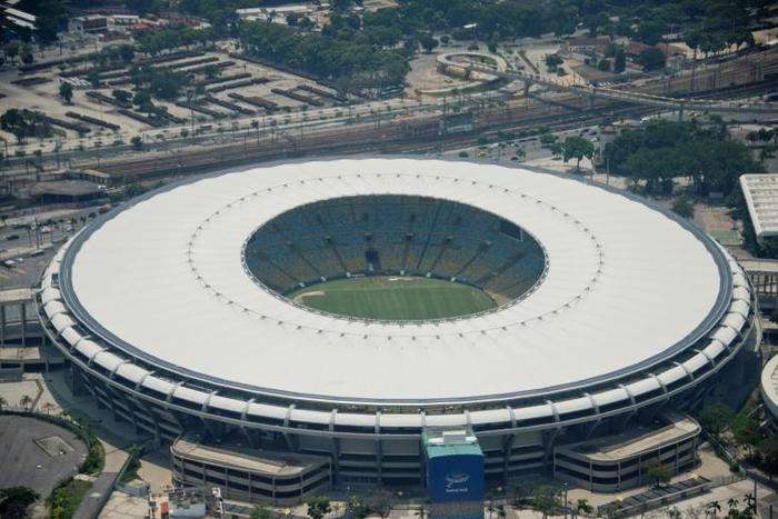 An aerial view of Rio de Janeiro's Maracana stadium -- taken in 2016 -- which has been chosen to host the 2020 Copa Libertadores final