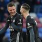 Jamie Vardy (left) has rediscovered his goalscoring form under Brendan Rodgers
