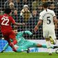Serge Gnabry (L) beats Hugo Lloris in the Tottenham goal to complete his hat-trick - he scored four overall as Bayern Munich romped to a 7-2 win in north London