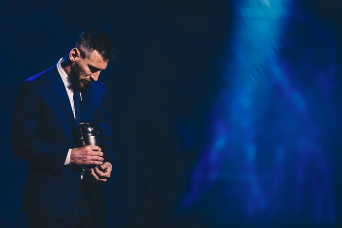 Lionel Messi wins FIFA Best Awards 2019. Photo by Simon Hofmann - FIFA/FIFA via Getty Images