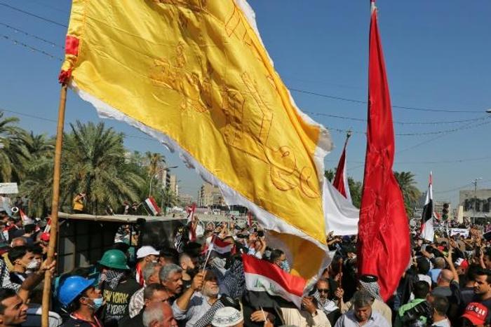 Iraqi protesters gather at Tahrir Square for anti-government demonstrations in the capital Baghdad