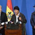 Bolivian President Evo Morales, seen Saturday with Vice-President Alvaro Garcia Linera and Foreign Minister Diego Pary, has not confirmed if he himself will run again