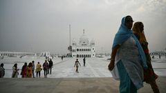The shrine to Guru Nanak, the founder of Sikhism, lies in the Pakistani town of Kartarpur, near the Indian border
