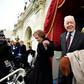 US President Jimmy Carter, who suffered a fall at his home in Plains, Georgia, is pictured here with First Lady Rosalynn Carter arriving at Donald Trump's inauguration January 20, 2017