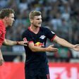 RB Leipzig coach Julian Nagelsmann (L) has backed striker Timo Werner (R) to cause problems for Bayern Munich this Saturday