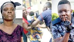 Ms Osafo [L] being assaulted by Skalla [R] as captured in the viral video