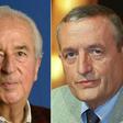 Former French prime minister Edouard Balladur (L) et ex defence minister Francois Leotard