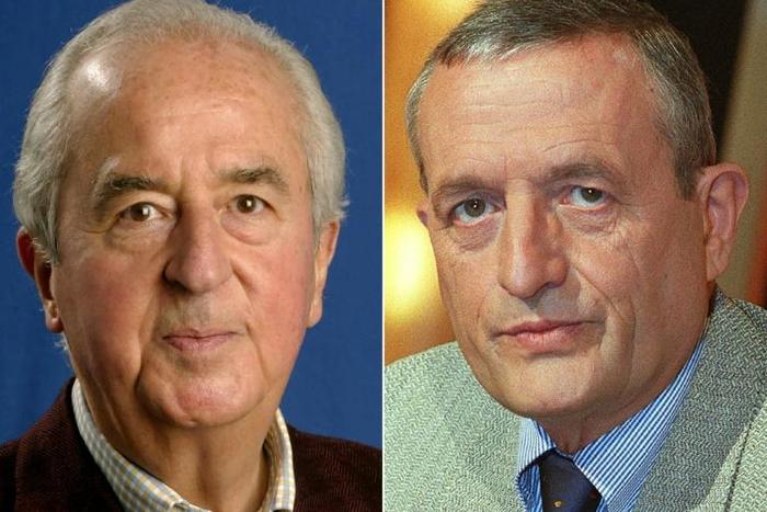 Former French prime minister Edouard Balladur (L) et ex defence minister Francois Leotard