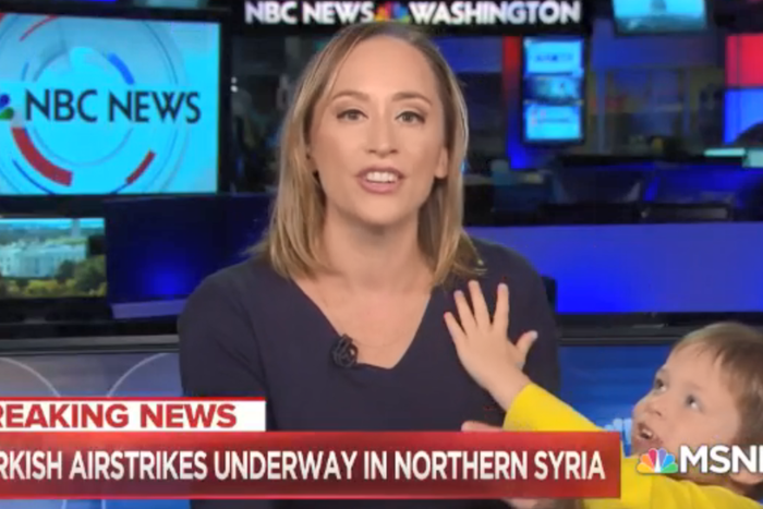 TV news anchor’s son disrupts live broadcast of breaking news by tickling her (video)