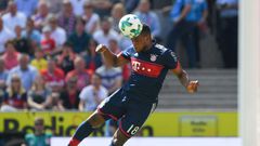 A file photo of Cameroon scorer Franck Evina playing for German giants Bayern Munich last year