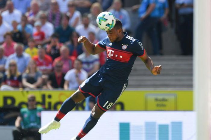 A file photo of Cameroon scorer Franck Evina playing for German giants Bayern Munich last year