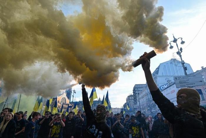 Ukrainian nationalists have staged a series of protests against President Volodymyr Zelensky's peace process with Moscow-backed separatists