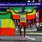 Migrant workers turned out in force to support runners from their native countries at the World Athletics Championships men's marathon in Doha, which saw Ethiopia's Lelisa Desisa (L) win gold