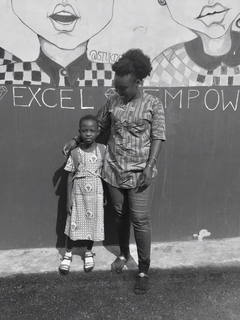 Teacher Ewuraama with Hannah Takyi