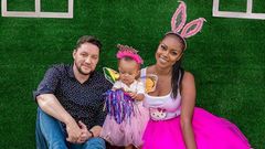 Jamie Roberts and Yvonne Nelson with their daughter