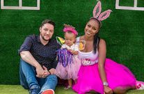 Jamie Roberts and Yvonne Nelson with their daughter