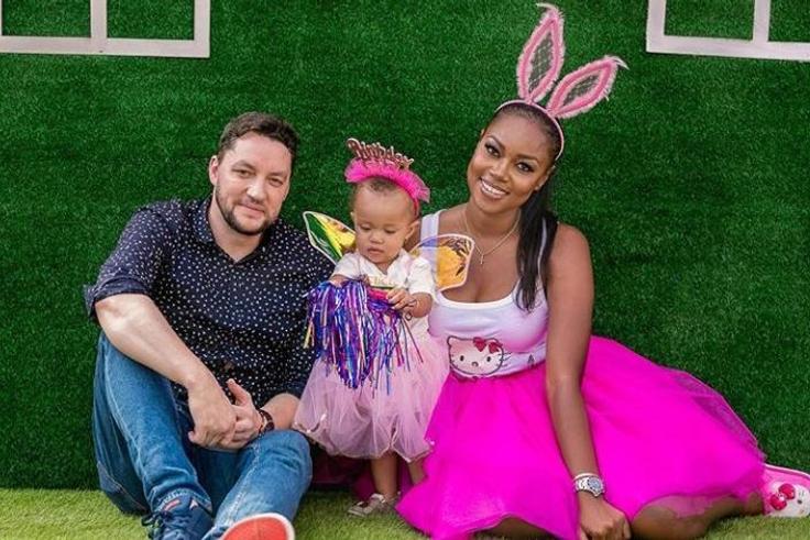 Jamie Roberts and Yvonne Nelson with their daughter