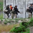 US soldiers participating in a drill with South Korean troops near Pocheon in 2017
