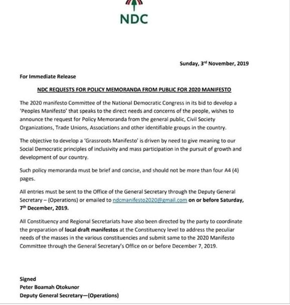 NDC statement